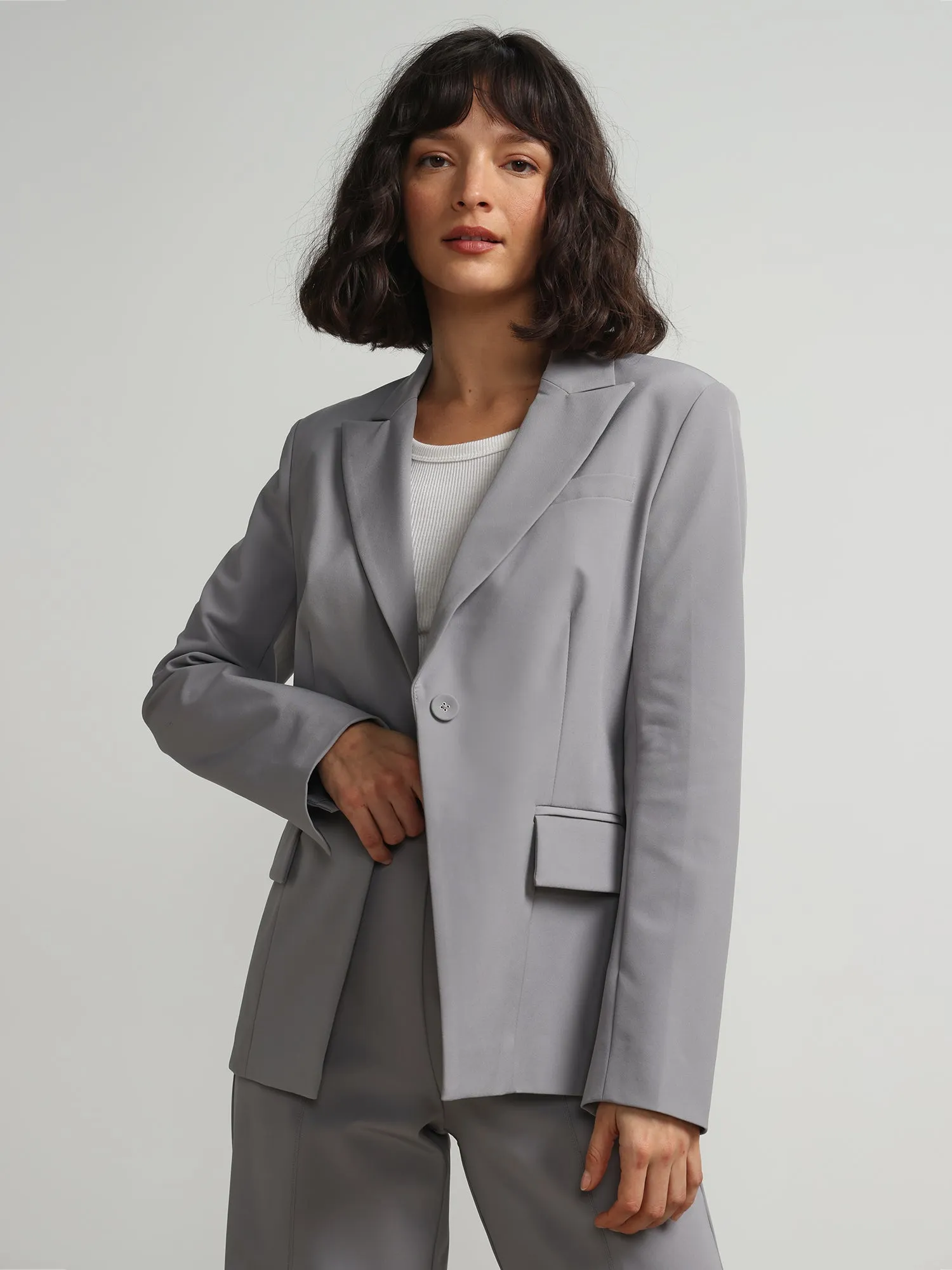 Long Sleeve Single-Button Blazer - Fit To Flatter