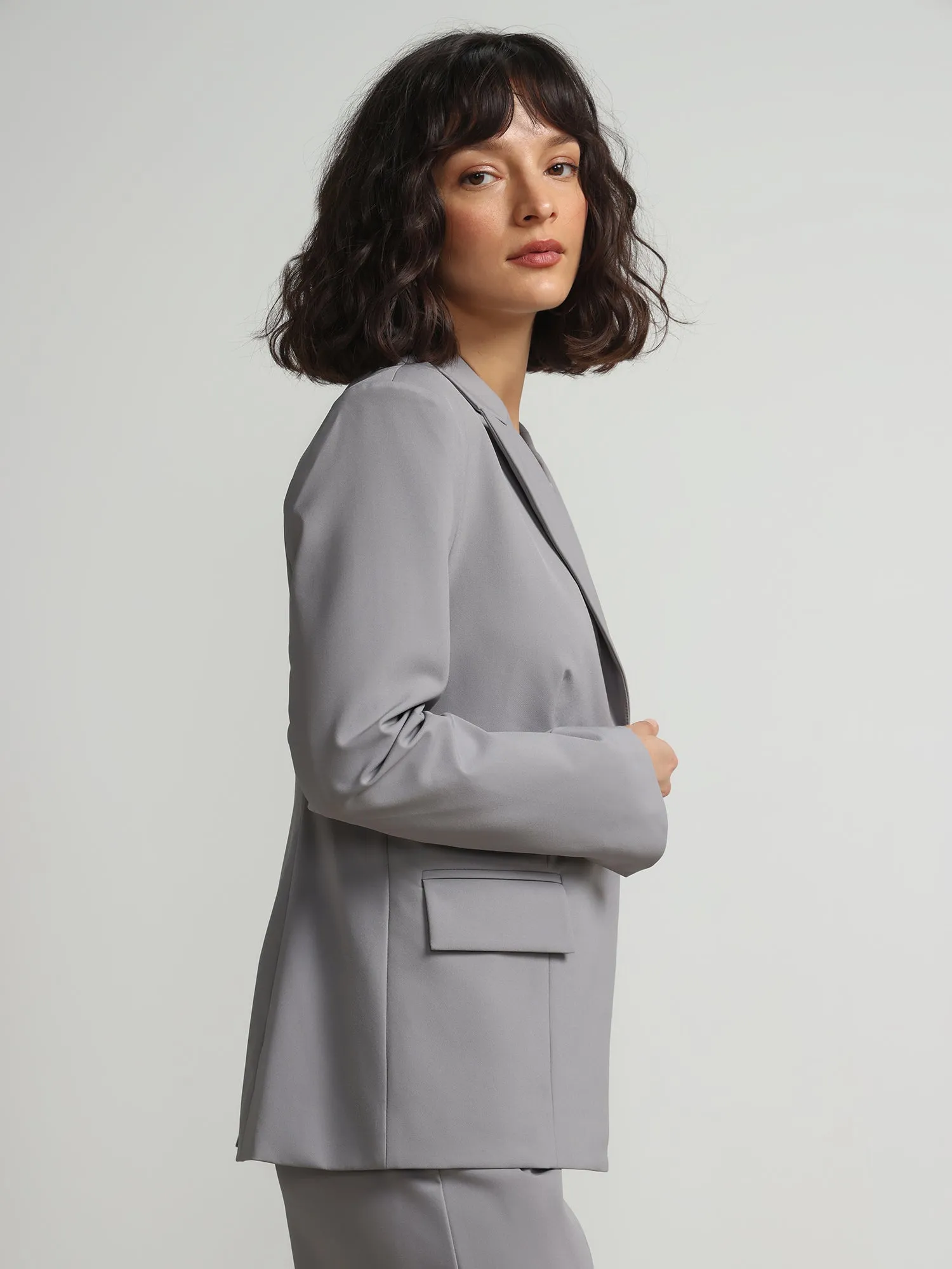 Long Sleeve Single-Button Blazer - Fit To Flatter