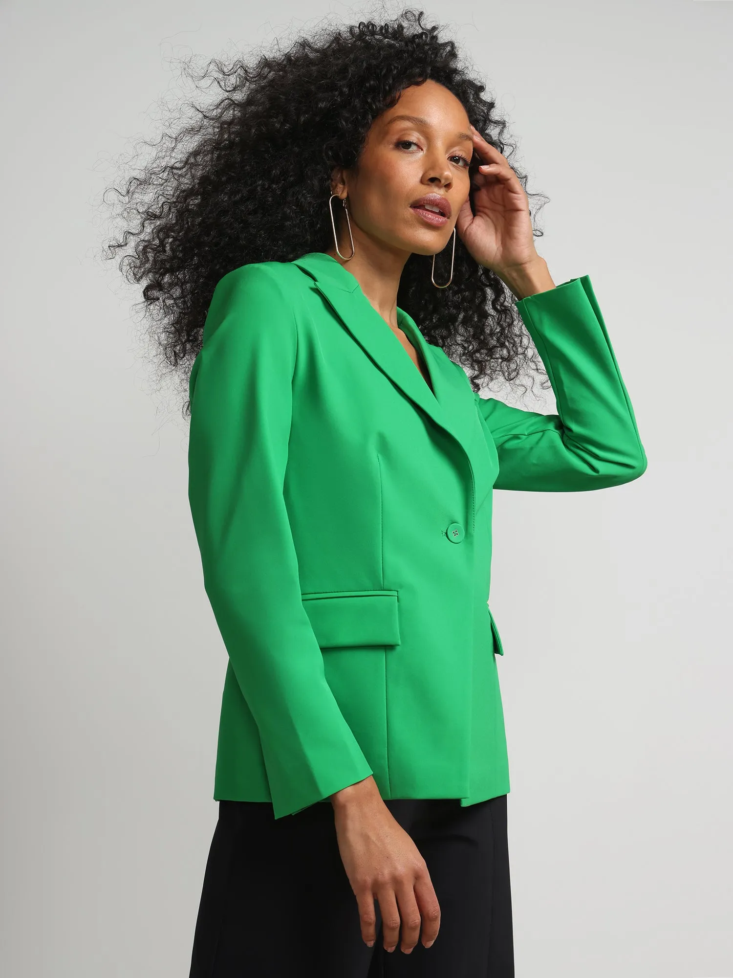 Long Sleeve Single-Button Blazer - Fit To Flatter