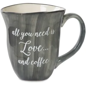 Love and Coffee 16 oz Stoneware Mug