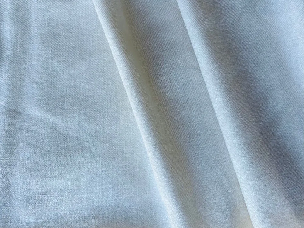 Mid-Weight Palest Cream Stretch Linen Twill (Made in Italy)