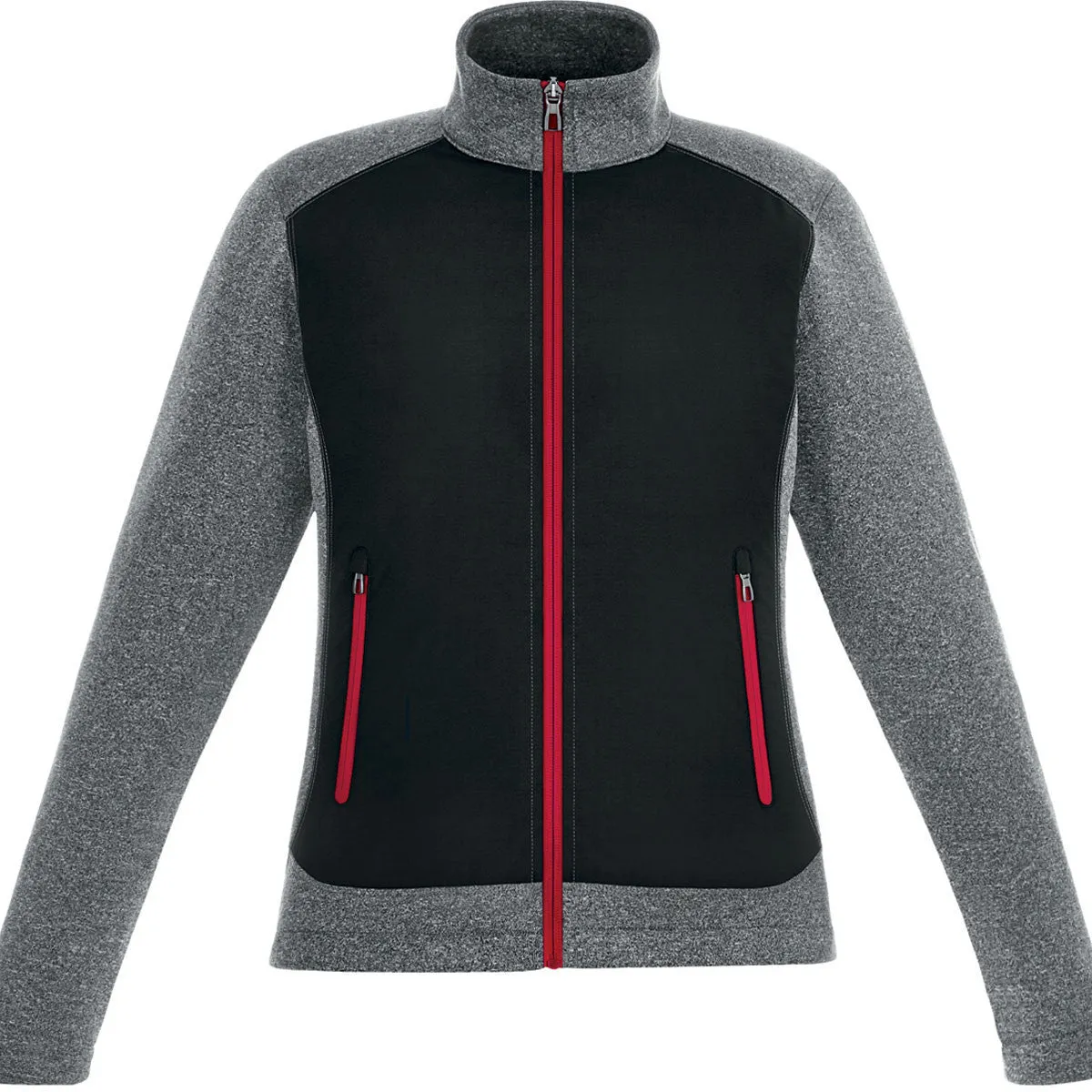 North End Women's Black/Classic Red Victory Hybrid Performance Fleece Jacket