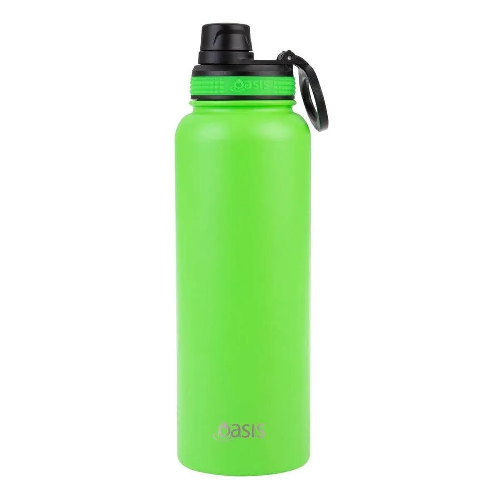 Oasis 1.1L Insulated Challenger Water Bottle Neon Green