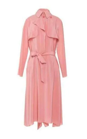 Pink Silk Georgette Trench Coat