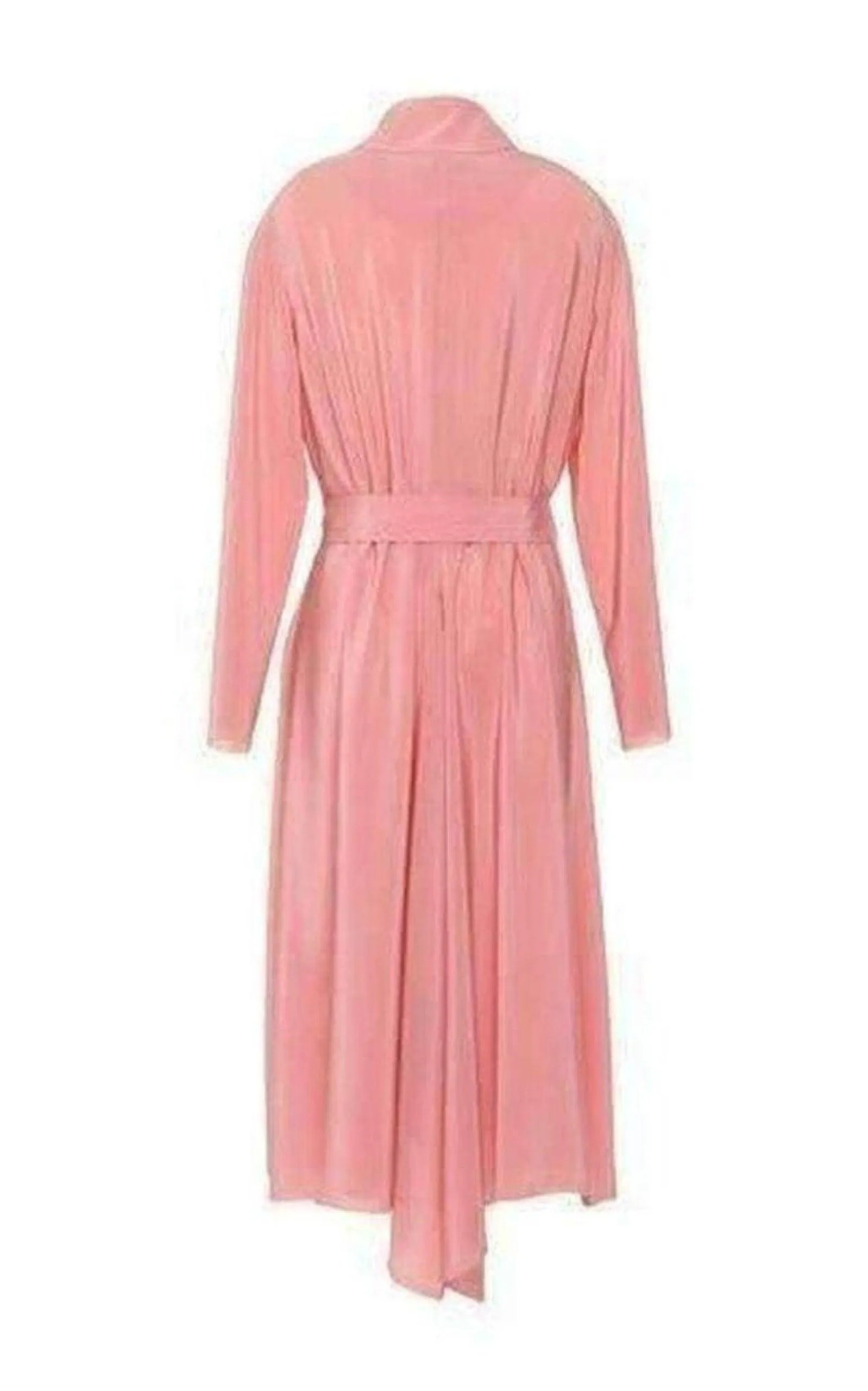 Pink Silk Georgette Trench Coat