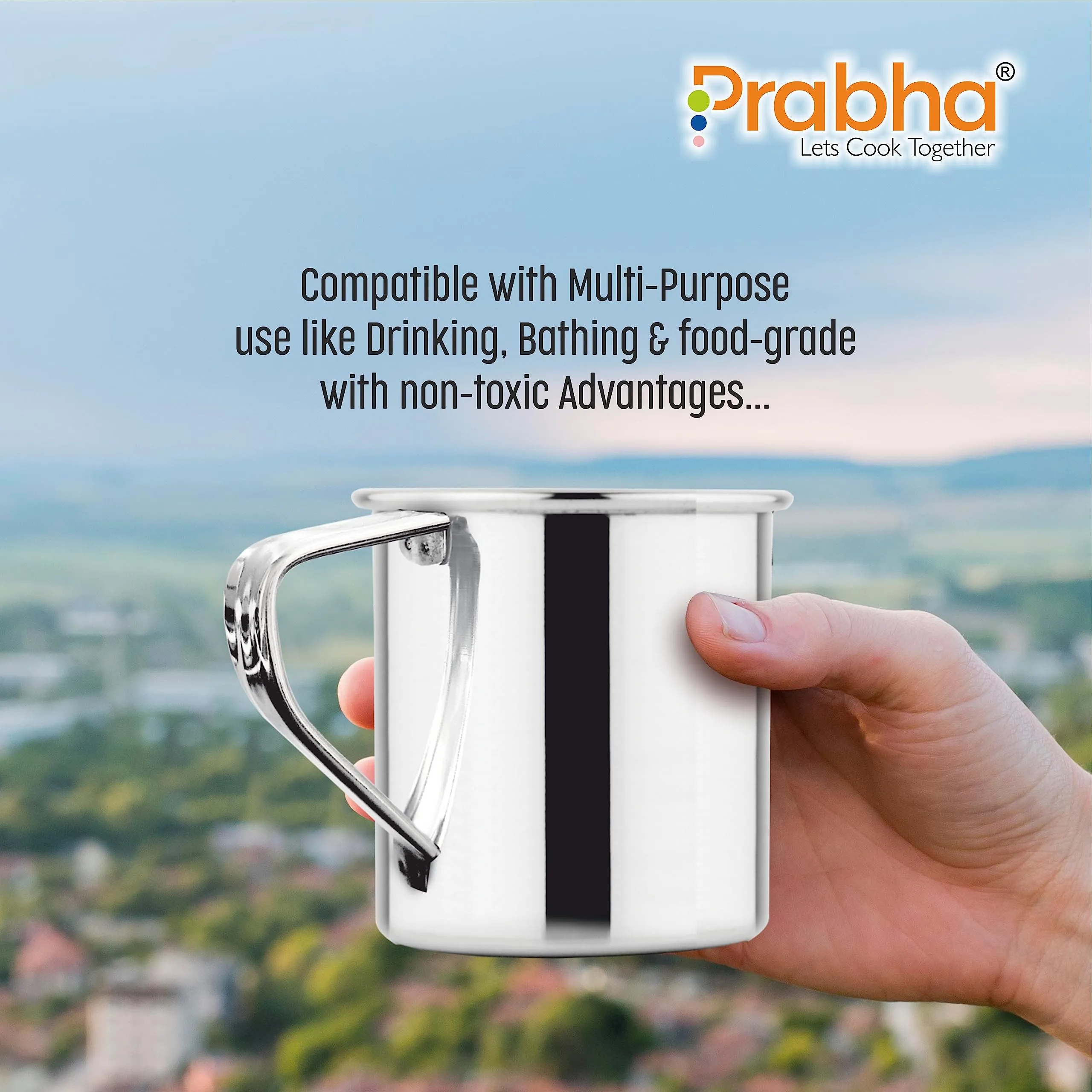 Prabha Stainless Steel Water Mug - 700 mL, Multipurpose Jug for Milk, Hiking, and Camping