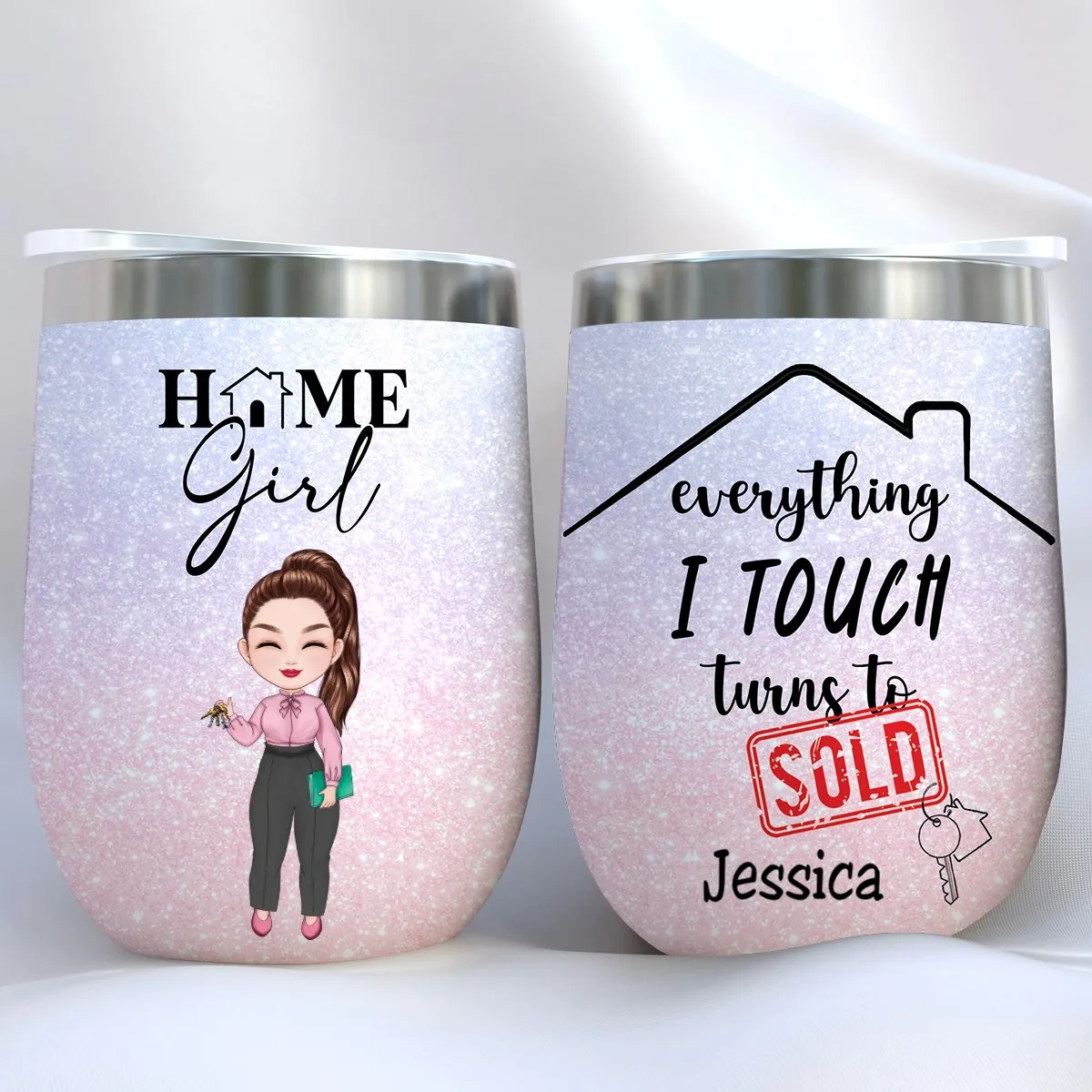 Realtors - Everything I Touch Turns To Sold - Personalized Wine Tumbler