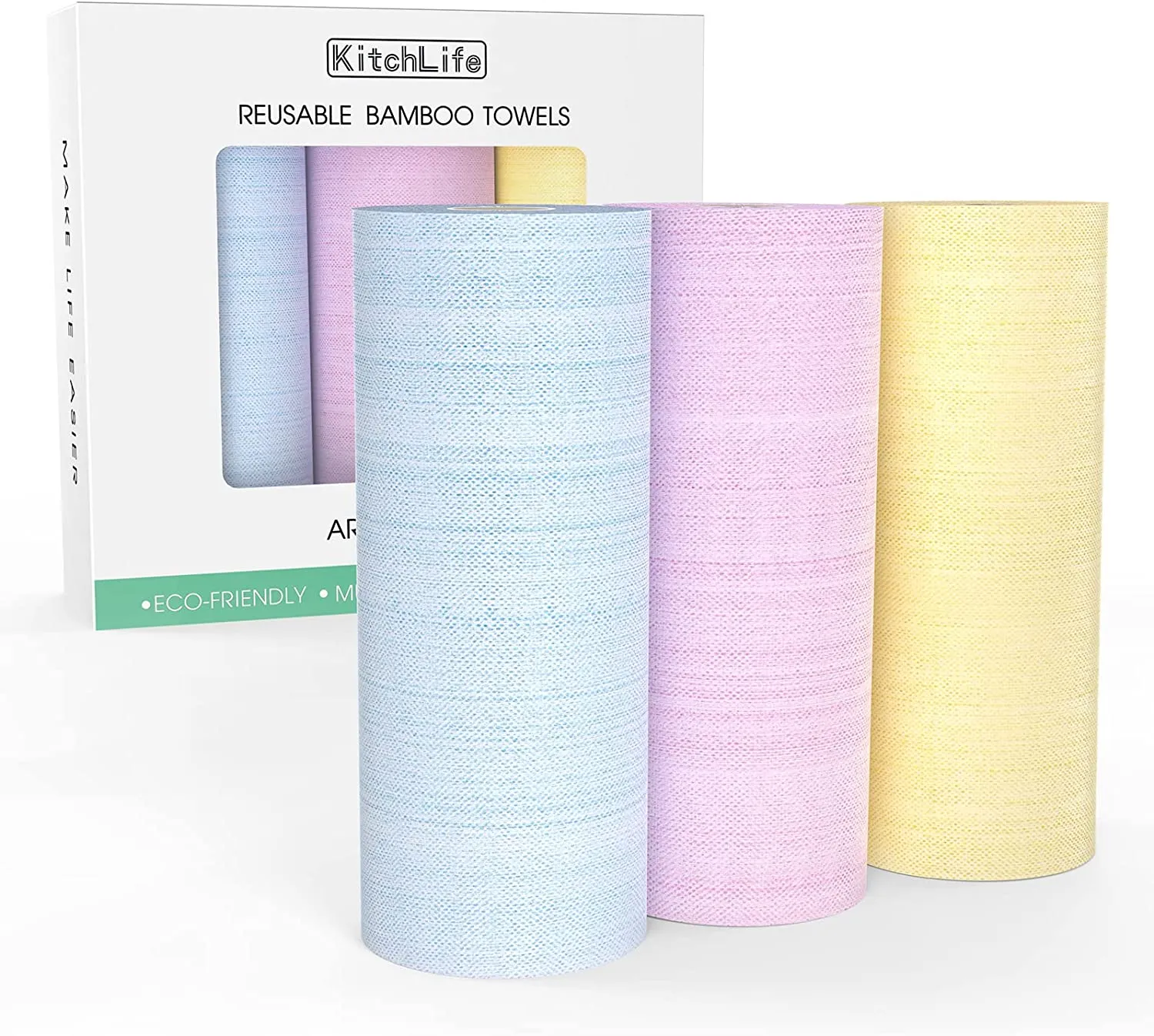 Reusable Bamboo Paper Towels - Washable and Recycled Kitchen Roll, Zero Waste Products, Sustainable Gifts, Environmentally Friendly