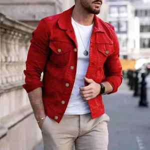 Riolio New Hip-hop Men's Denim Jackets Streetwear Casual Cotton Classic Slim Jeans Coat Male Clothes Cowboy Jacket Running jacket