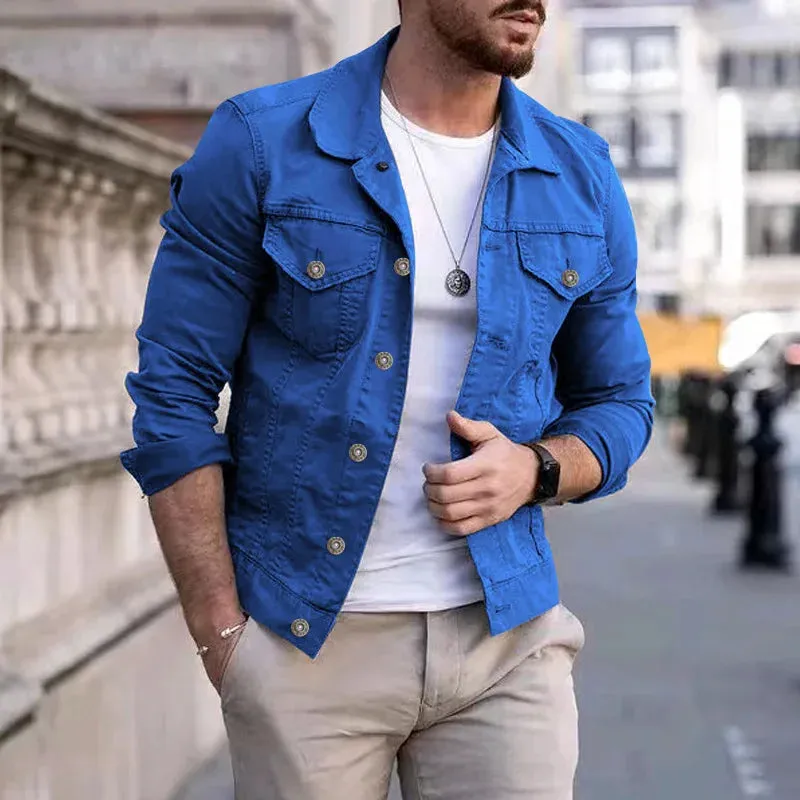 Riolio New Hip-hop Men's Denim Jackets Streetwear Casual Cotton Classic Slim Jeans Coat Male Clothes Cowboy Jacket Running jacket