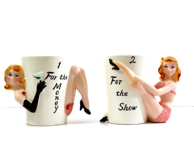 Shafford Mid-Century Party Girls 1-For-The-Money.. Mugs (Set of 4)