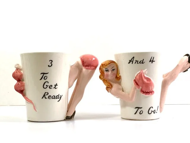 Shafford Mid-Century Party Girls 1-For-The-Money.. Mugs (Set of 4)