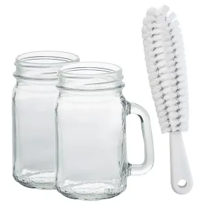 Sip Accessory Pack - Glass Mugs and Cleaning Brush