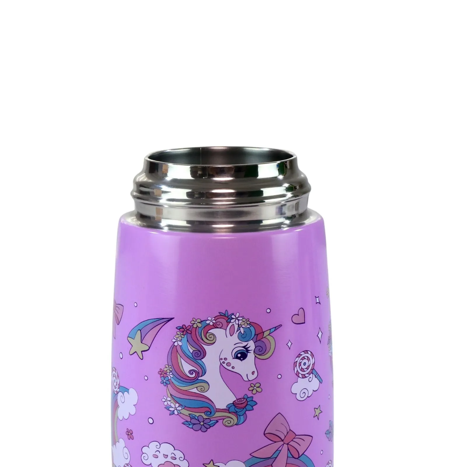 Smily Kiddos Insulated Water Bottle 450ml - Unicorn Theme Purple