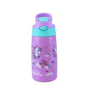 Smily Kiddos Insulated Water Bottle 450ml - Unicorn Theme Purple