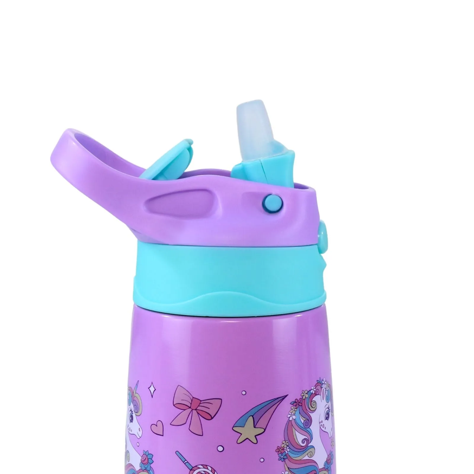 Smily Kiddos Insulated Water Bottle 450ml - Unicorn Theme Purple