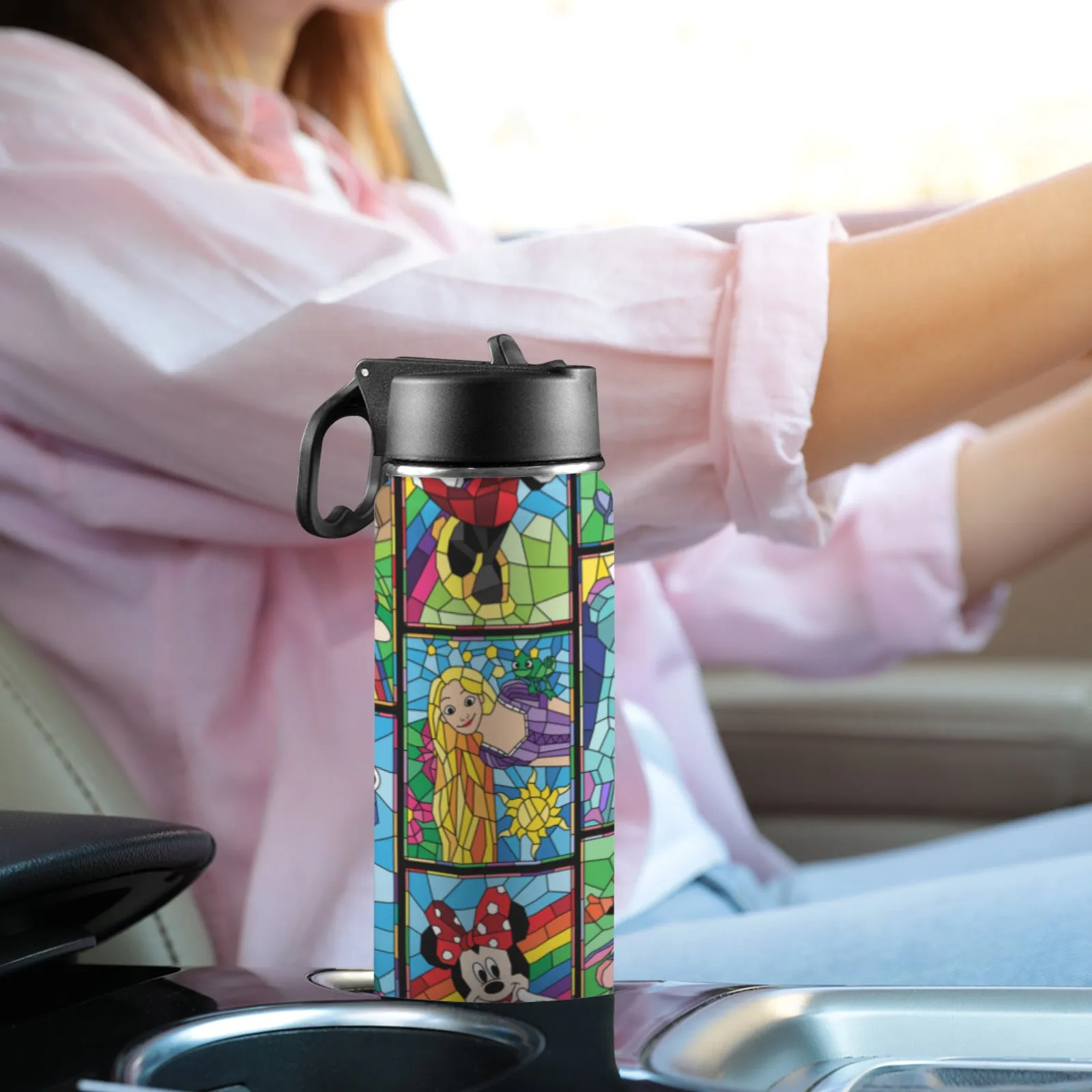 Stained Glass Characters Insulated Water Bottle