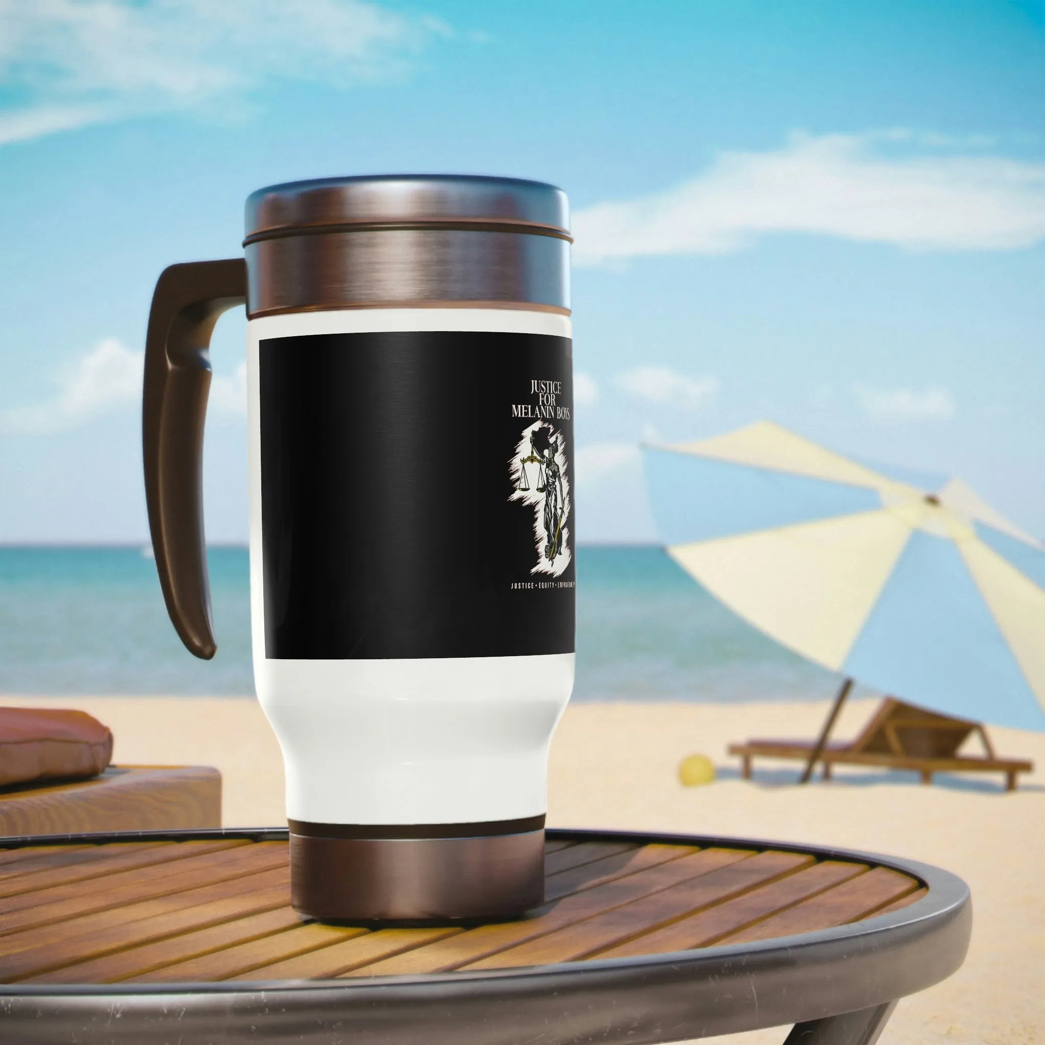 Stainless Steel Travel Mug with Handle, 14oz