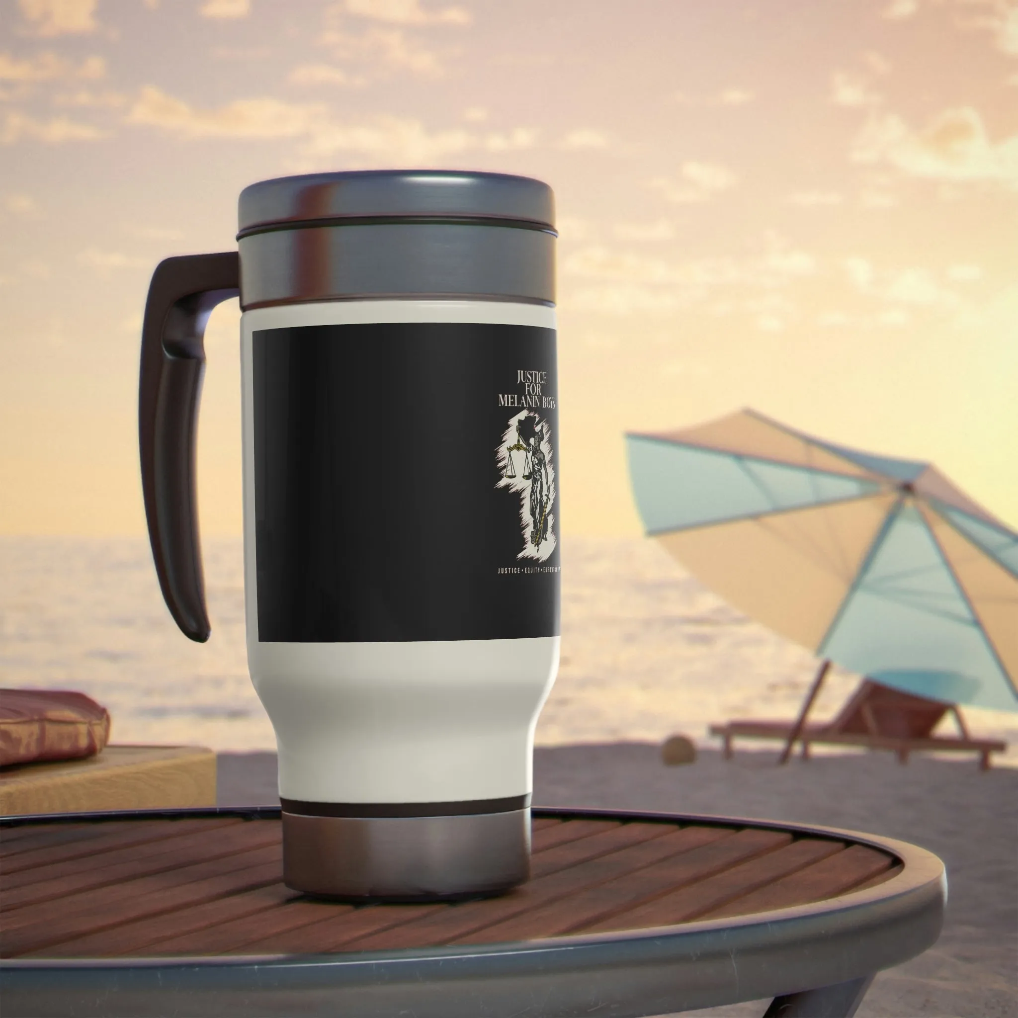 Stainless Steel Travel Mug with Handle, 14oz