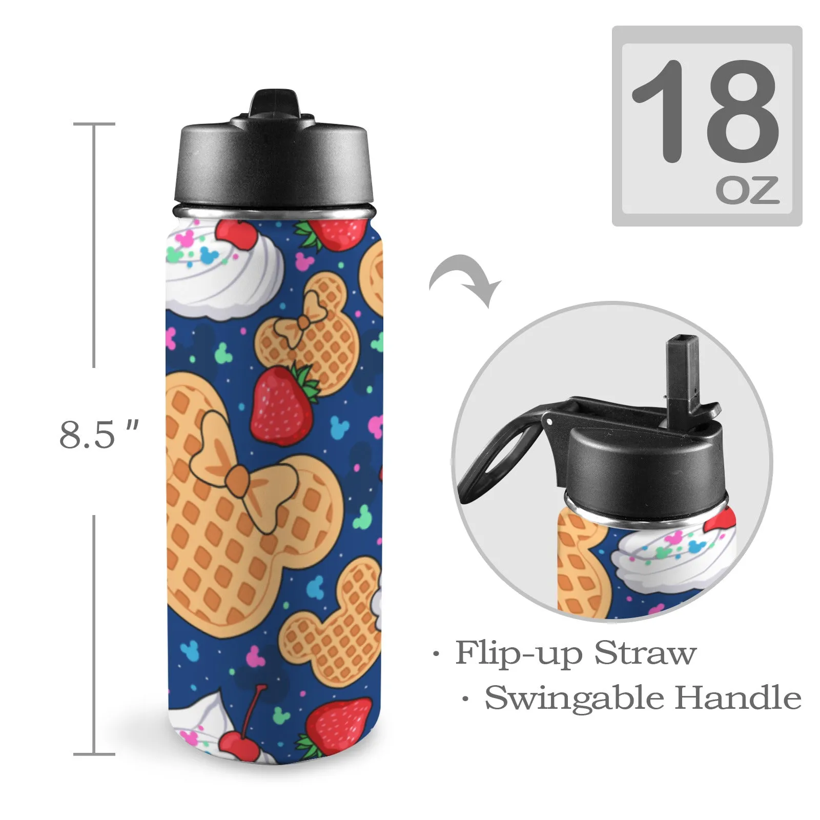 Waffles Insulated Water Bottle