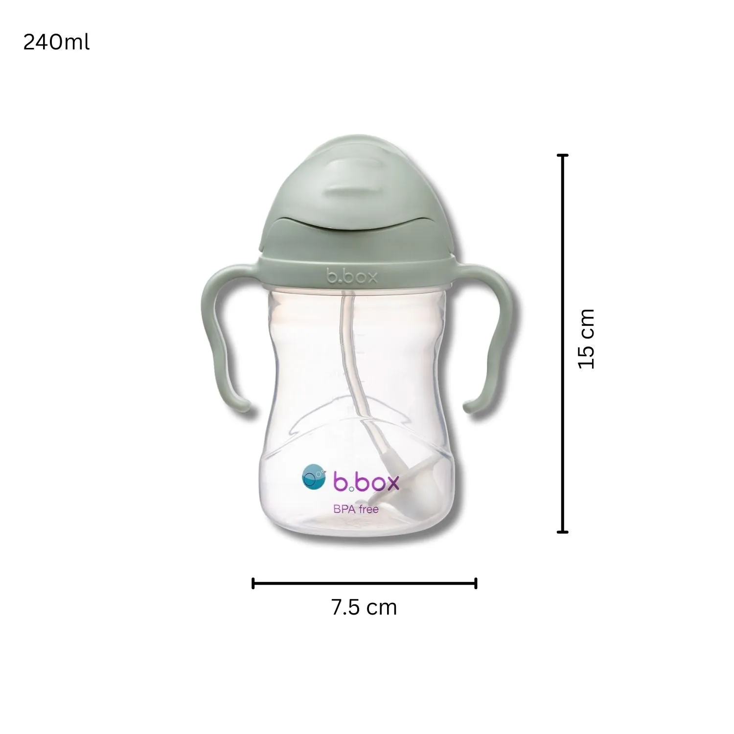 Weighted Straw Sippy Cup 240ml Sage Green